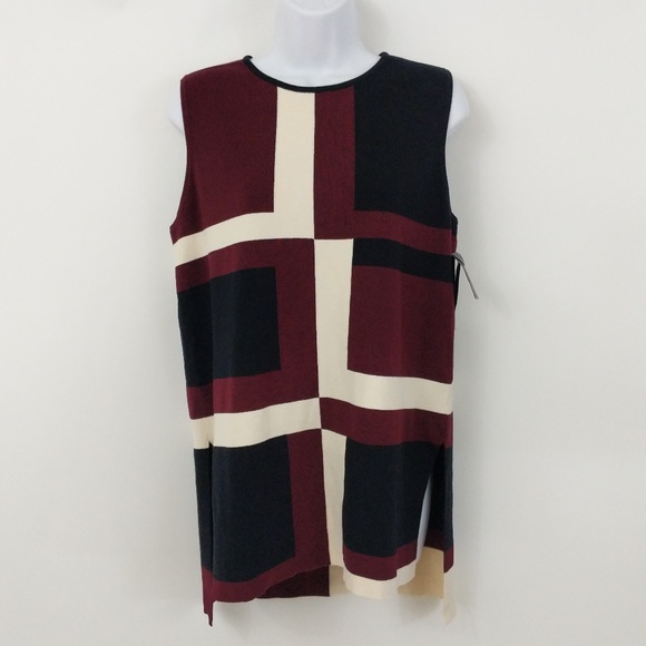 Alfani Color Block Sleeveless Hi-Lo Tunic - Picture 1 of 3